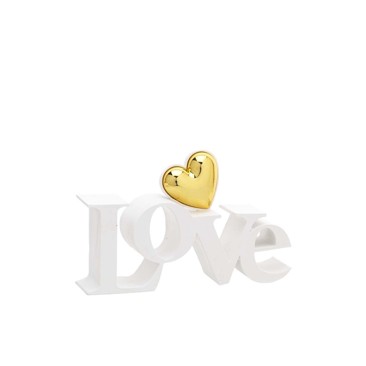 SCULTURA LOVE piccola con cuore oro 16X6,5CM